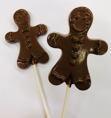 Chocolate Gingerbread Man Lollipops