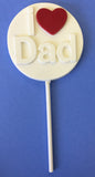 "I Love Dad" White Chocolate Lollipops