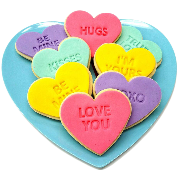 Conversation Hearts Physical Tags (25 pc.) – Designer Cookies ™ STUDIO