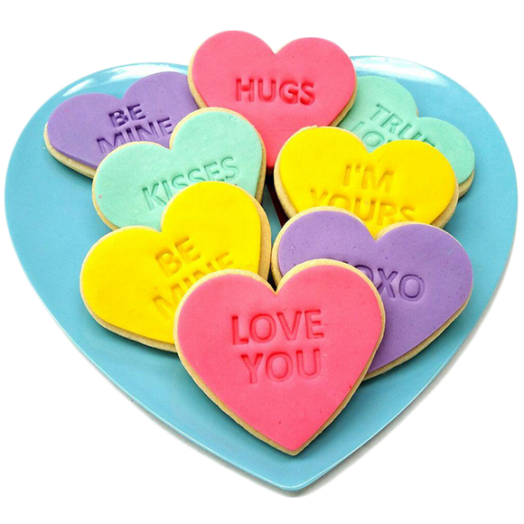 Valentine's Day Conversation Heart Cookies - gifts