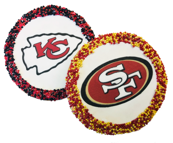 Super Bowl Team Sugar Cookies with Nonpareils
