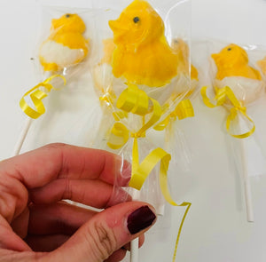 Easter "Chick" Chocolate Lollipops