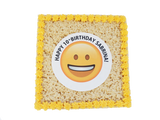 Rice Krispy Emoji Birthday Cake