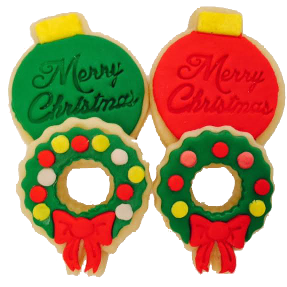 Christmas Ornament and Wreath Cookies