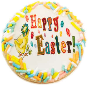 "Happy Easter" Sugar Cookies With Sprinkles