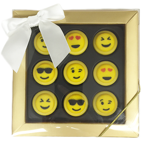 Mini Chocolate Covered Oreos with Sugar Icing Emojis