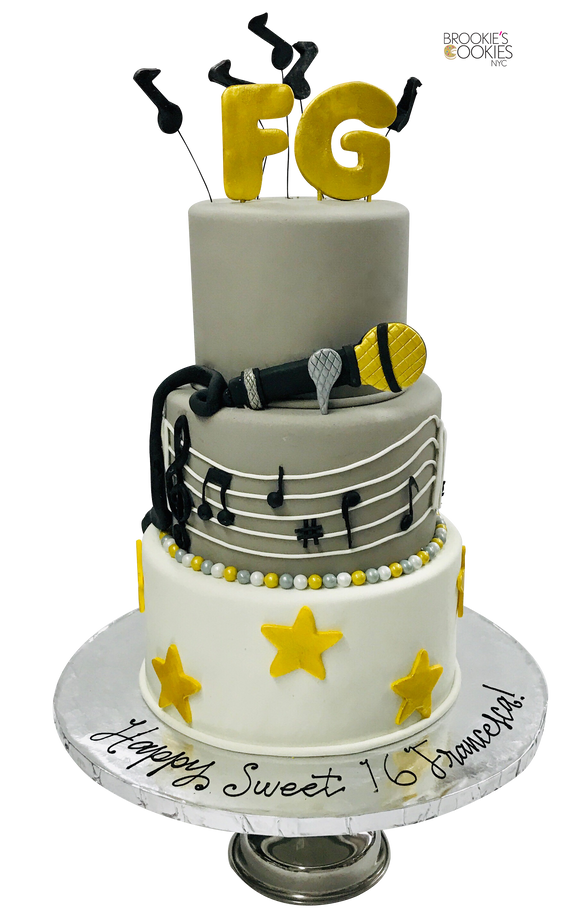 Singer cake | Cake, Simple cake designs, Cool cake designs