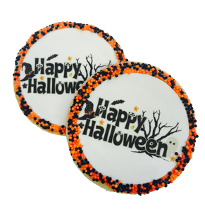 "Happy Halloween" Sugar Cookies with Nonpareils