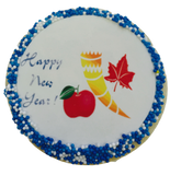 Happy New Year Sugar Cookies with Sprinkles and Edible Image