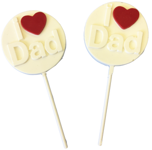 "I Love Dad" White Chocolate Lollipops