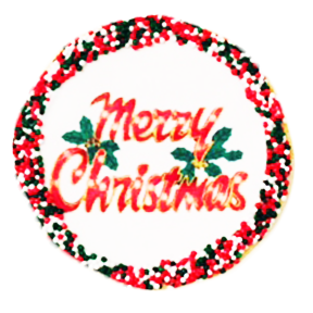 "Merry Christmas" Sugar Cookies with Nonpareils