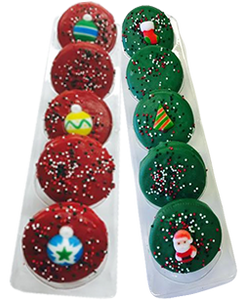 Chocolate Covered Oreos with Christmas Toppers - Gift Box