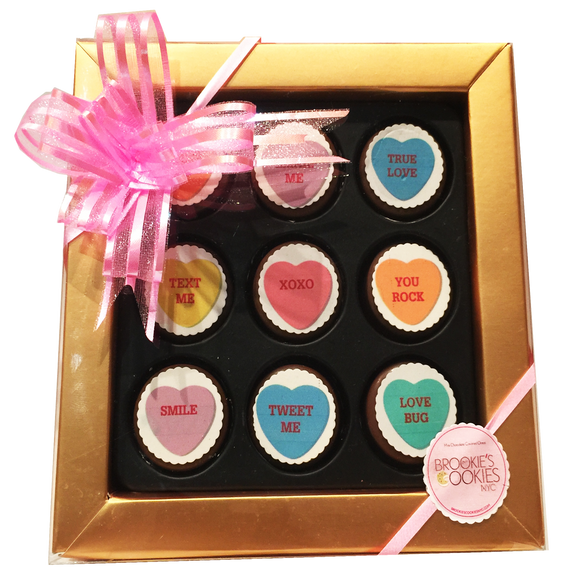 Conversation Hearts Mini Chocolate Covered Oreos Gift Box