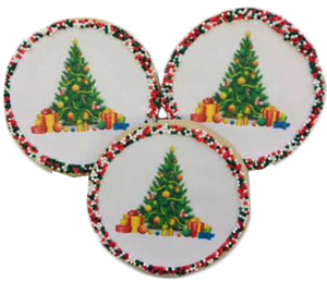 Christmas Tree Sugar Cookies with Nonpareils
